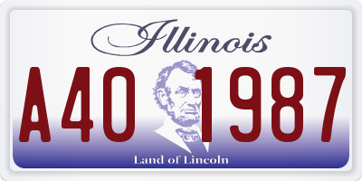 IL license plate A401987