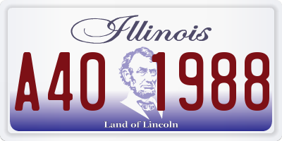 IL license plate A401988