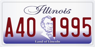 IL license plate A401995