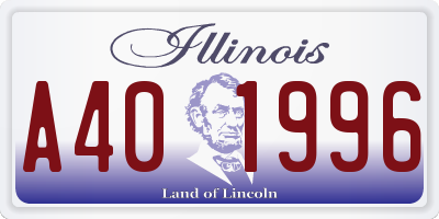 IL license plate A401996