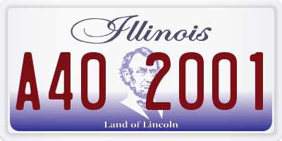 IL license plate A402001