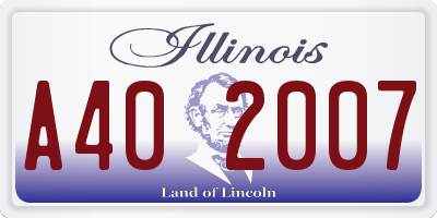 IL license plate A402007