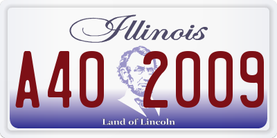 IL license plate A402009