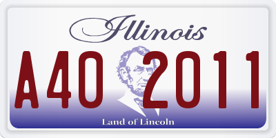 IL license plate A402011