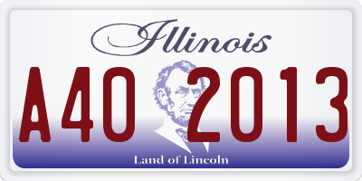 IL license plate A402013