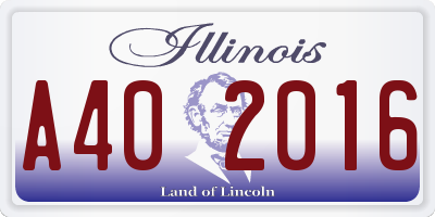 IL license plate A402016