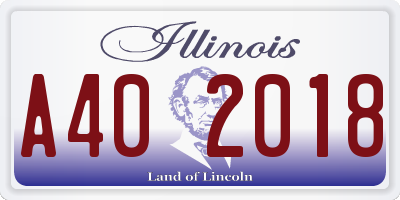 IL license plate A402018