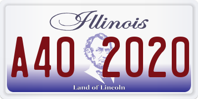 IL license plate A402020