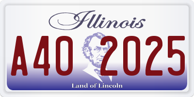 IL license plate A402025