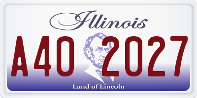IL license plate A402027