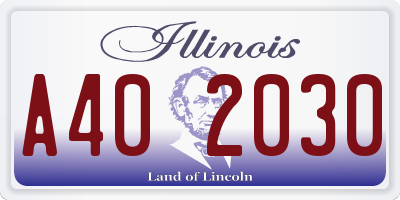 IL license plate A402030