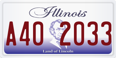 IL license plate A402033
