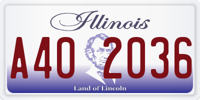 IL license plate A402036