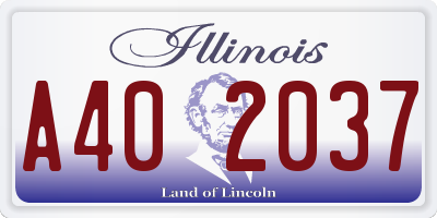 IL license plate A402037