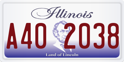 IL license plate A402038
