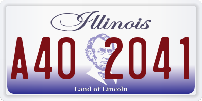 IL license plate A402041