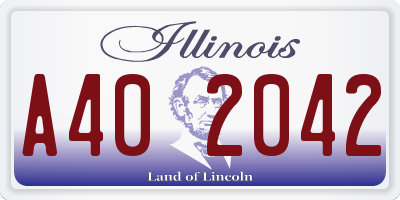 IL license plate A402042