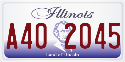 IL license plate A402045