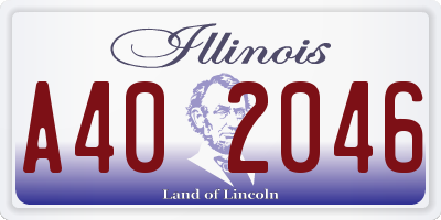 IL license plate A402046