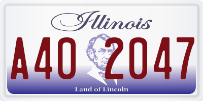 IL license plate A402047