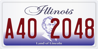 IL license plate A402048