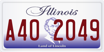 IL license plate A402049