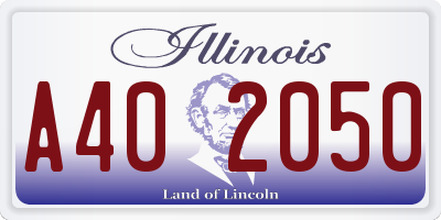IL license plate A402050