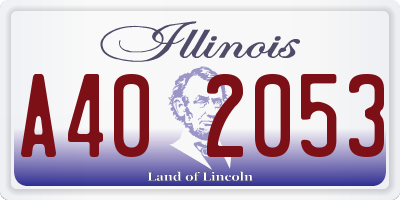 IL license plate A402053