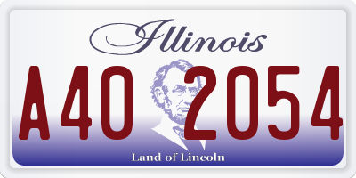 IL license plate A402054