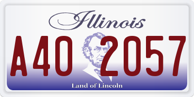 IL license plate A402057