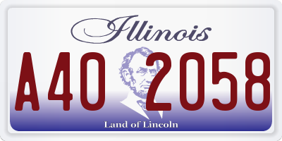 IL license plate A402058