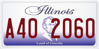 IL license plate A402060