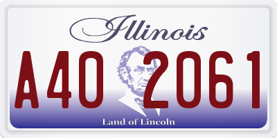 IL license plate A402061