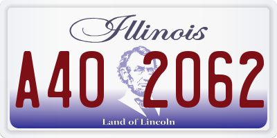 IL license plate A402062