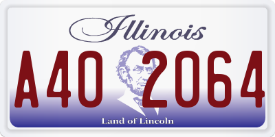 IL license plate A402064