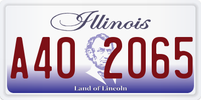 IL license plate A402065