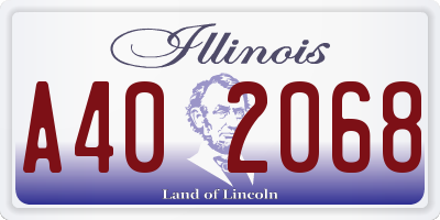 IL license plate A402068