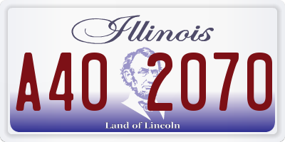 IL license plate A402070