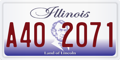 IL license plate A402071