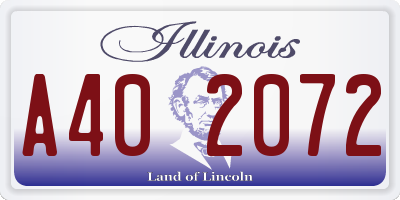 IL license plate A402072