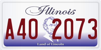 IL license plate A402073