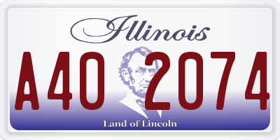 IL license plate A402074