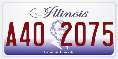 IL license plate A402075
