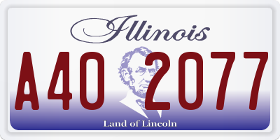 IL license plate A402077