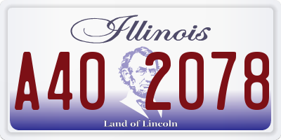 IL license plate A402078