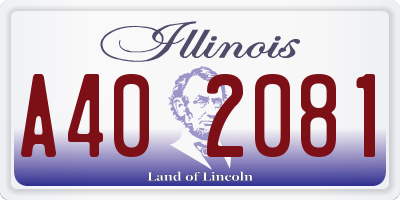 IL license plate A402081