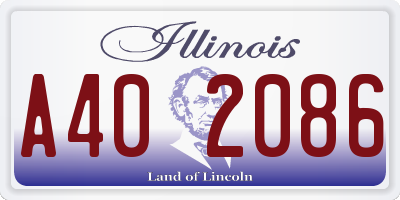 IL license plate A402086