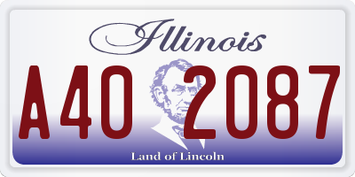 IL license plate A402087
