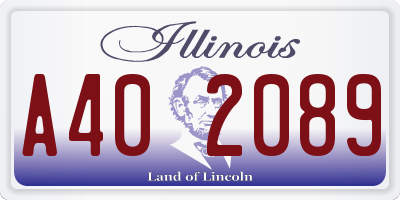 IL license plate A402089