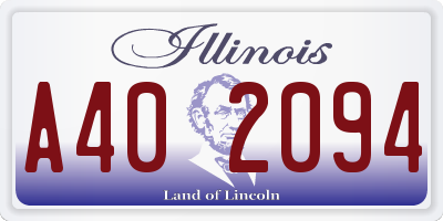 IL license plate A402094